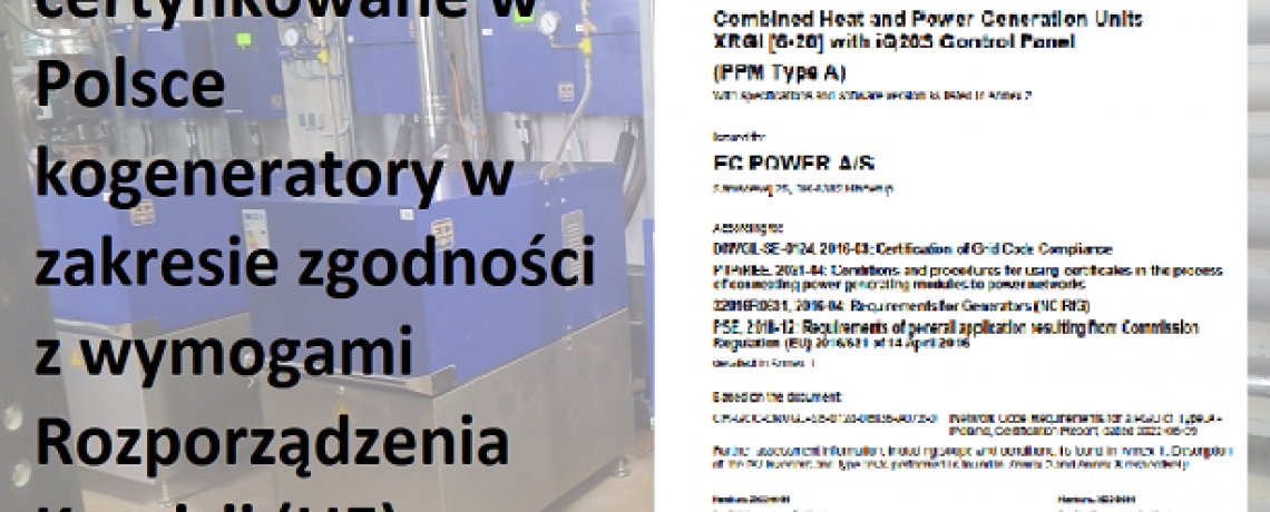 Pierwsze certyfikowane kogeneratory w Polsce
